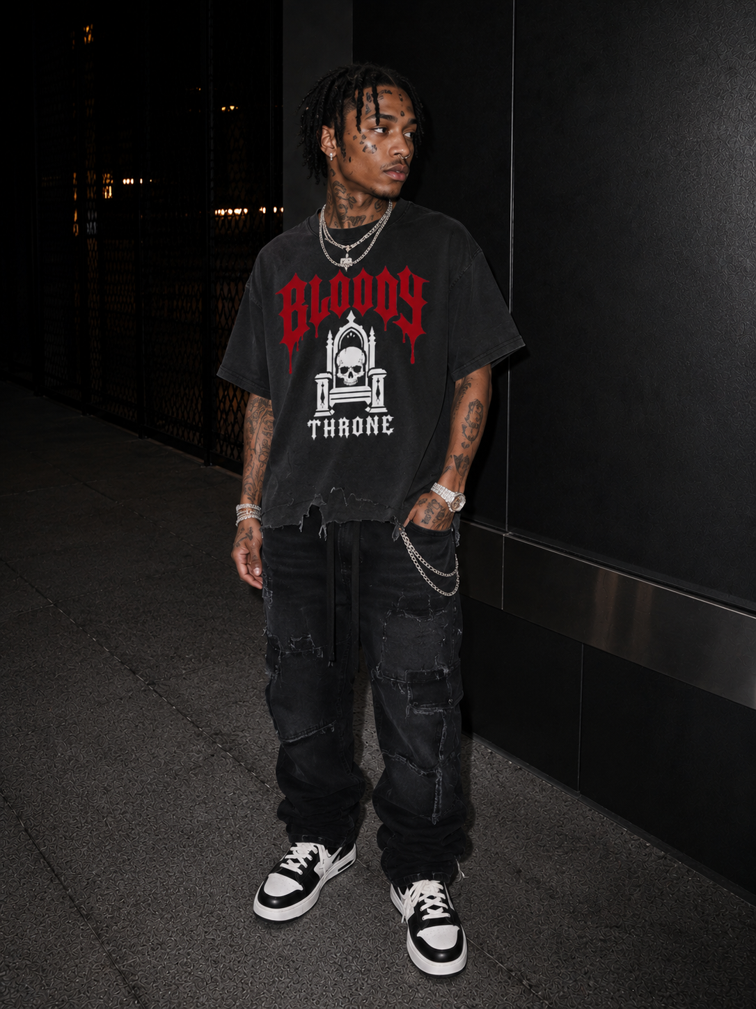 BLOODY THRONE  TEE - Vintage Wash / Distressed